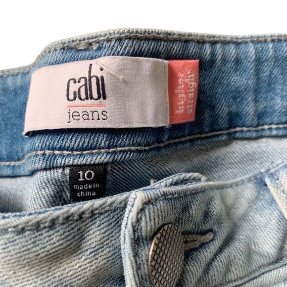 Cabi Higher Straight Light Wash Denim Jeans size 10 Women - Picture 4 of 7
